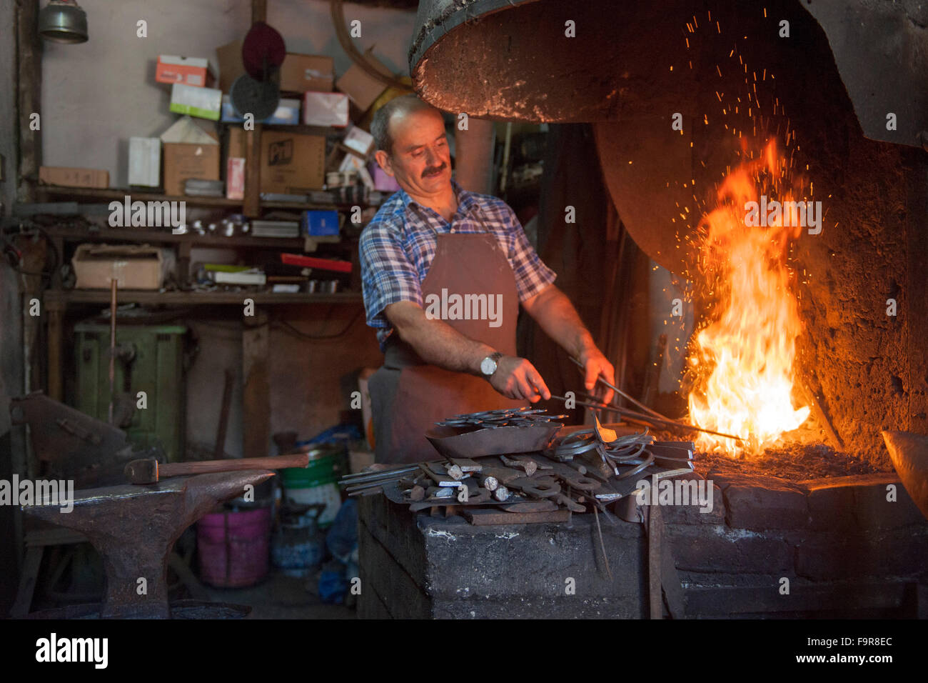 Türkei, westliche Schwarzmeerküste, Safranbolu,  Schmiede im Handwerkerviertel Stock Photo