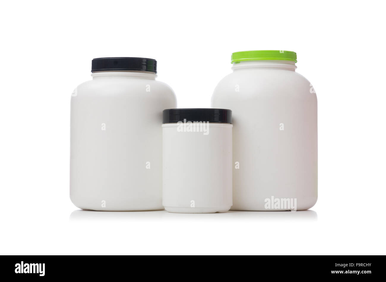 Additive Jar Jars with food additive protein isolated on white Stock Photo - Alamy