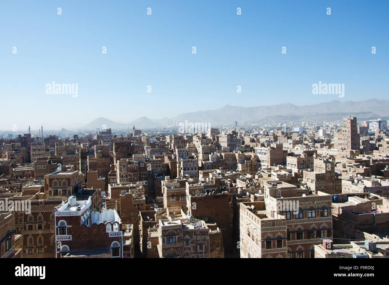 The Old City of Sana'a, the oldest continuously inhabited and populated city in the world, Yemen, Unesco world heritage site Stock Photo