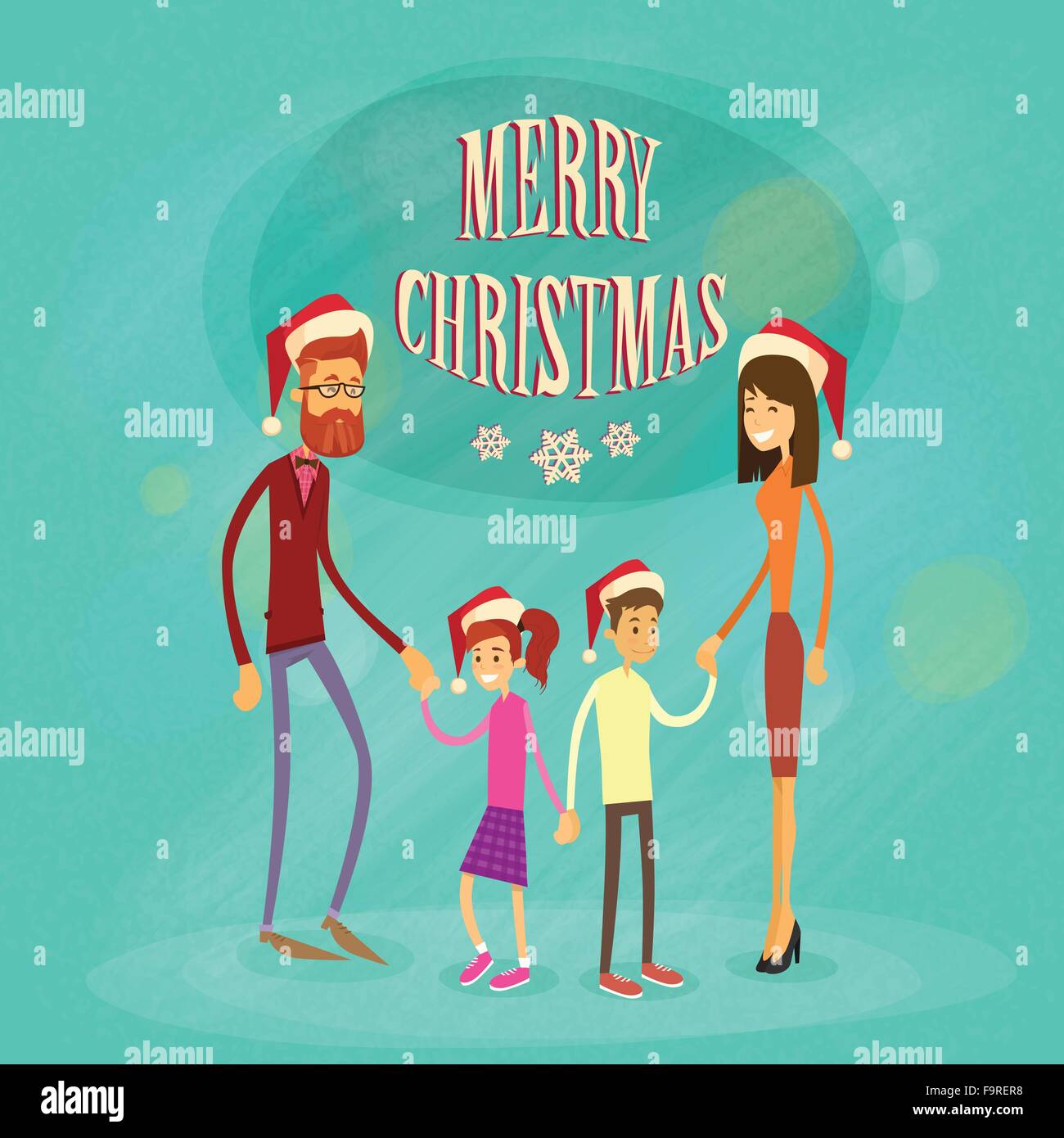 Family Merry Christmas Holiday Happy New Year Parents With Children Stock Image