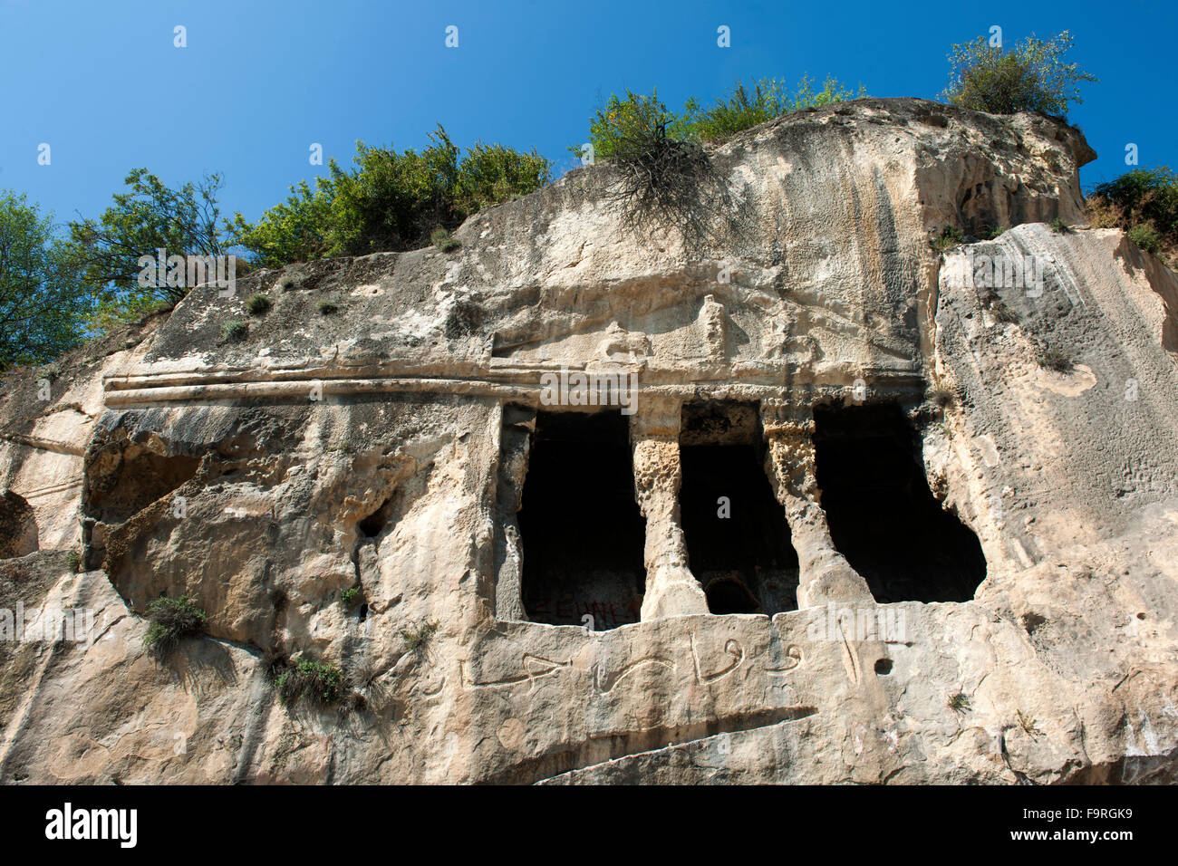 Türkei, westliche Schwarzmeerküste, Kastamonu, Ev Kayalar, Phrygische Felsengräber Stock Photo