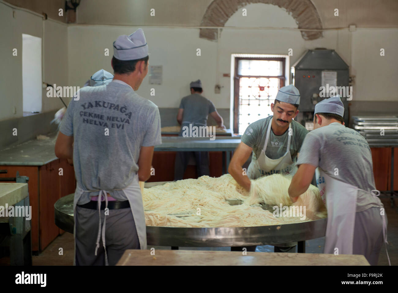 Türkei, westliche Schwarzmeerküste, Kastamonu, Cekme Helva Herstellung in einem Nebengebäude der Jakup Aga Moschee. Stock Photo