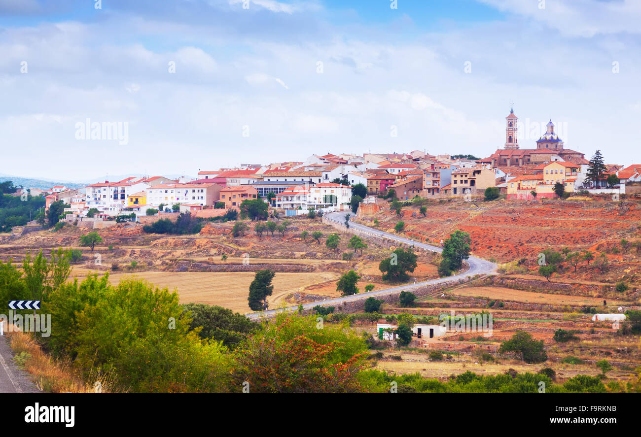 General view of Sarrion in province of Teruel. Aragon, Spain Stock Photo