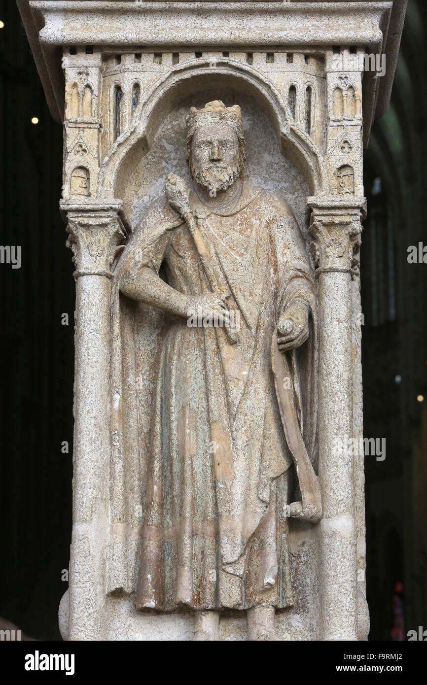 King Philip II of France (1165-1223). Amiens Cathedral. Stock Photo