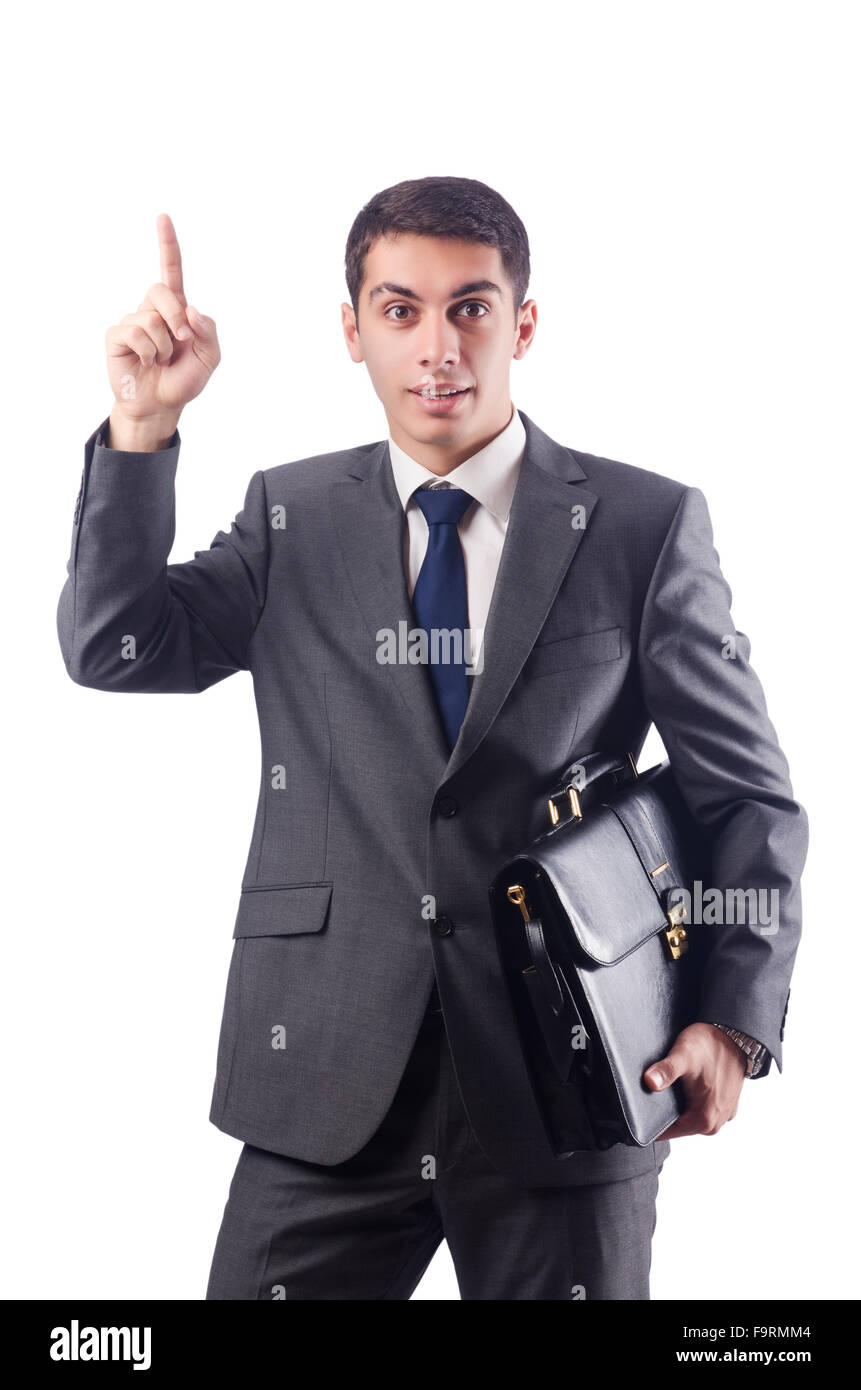 Businessman isolated on the white Stock Photo - Alamy