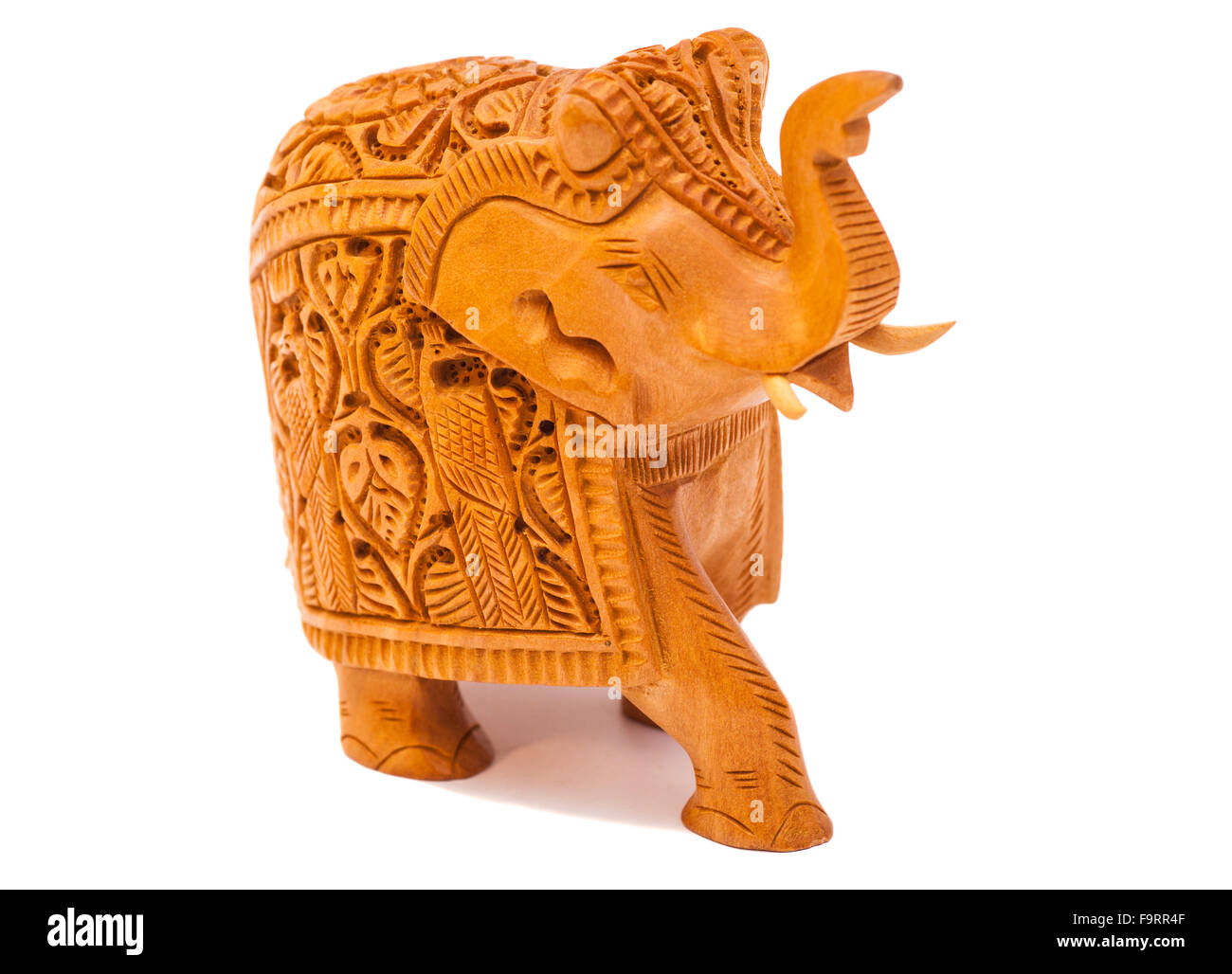 Wooden elephant sculpture isolated on white Stock Photo Alamy
