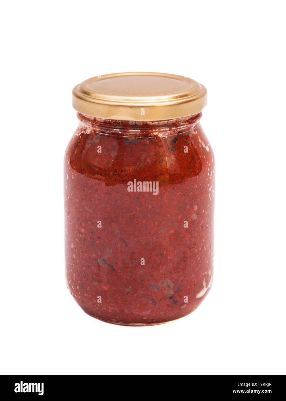 Tomato sauce jar on white background Stock Photo Alamy