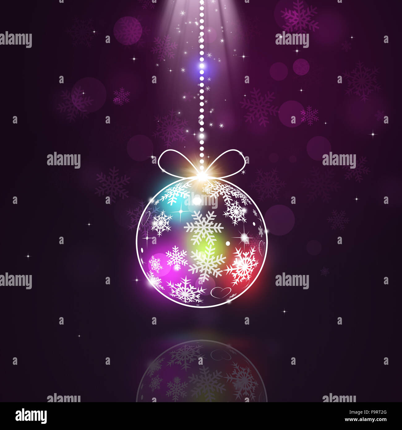 abstract christmas holiday ball on dark red background Stock Photo