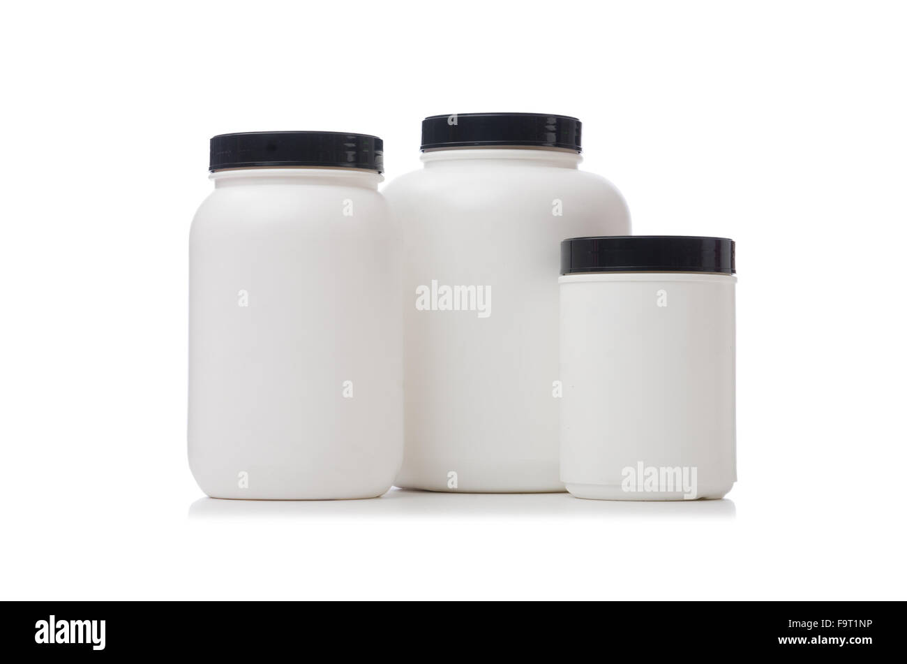 Additive Jar Jars with food additive protein isolated on white Stock Photo - Alamy