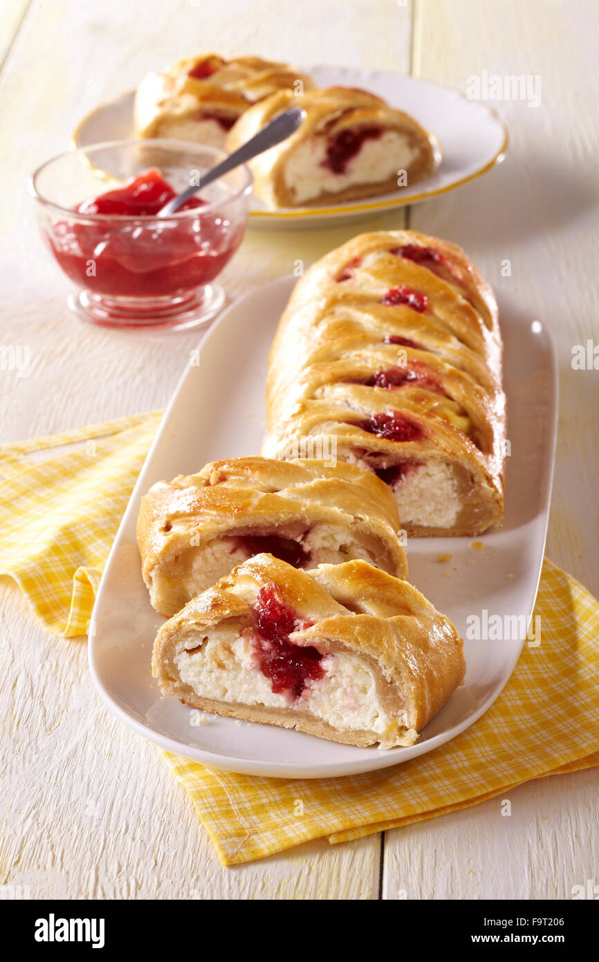 Beer Pastry Strudel With Redcurrant Jelly Stock Photo 92112166