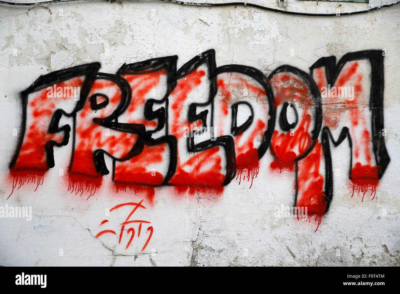 Freedom graffiti Stock Photo