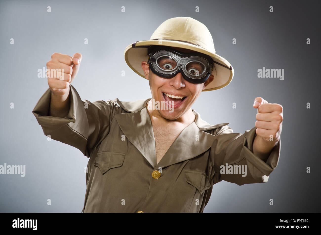 Man wearing aviator hat goggles hi-res stock photography and images - Alamy