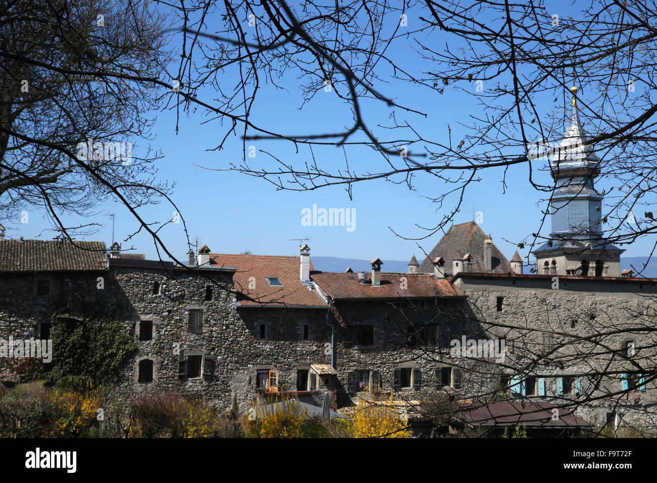 Yvoire, labelled Les Plus Beaux Villages de France (The Most Beautiful Villages of France). Stock Photo