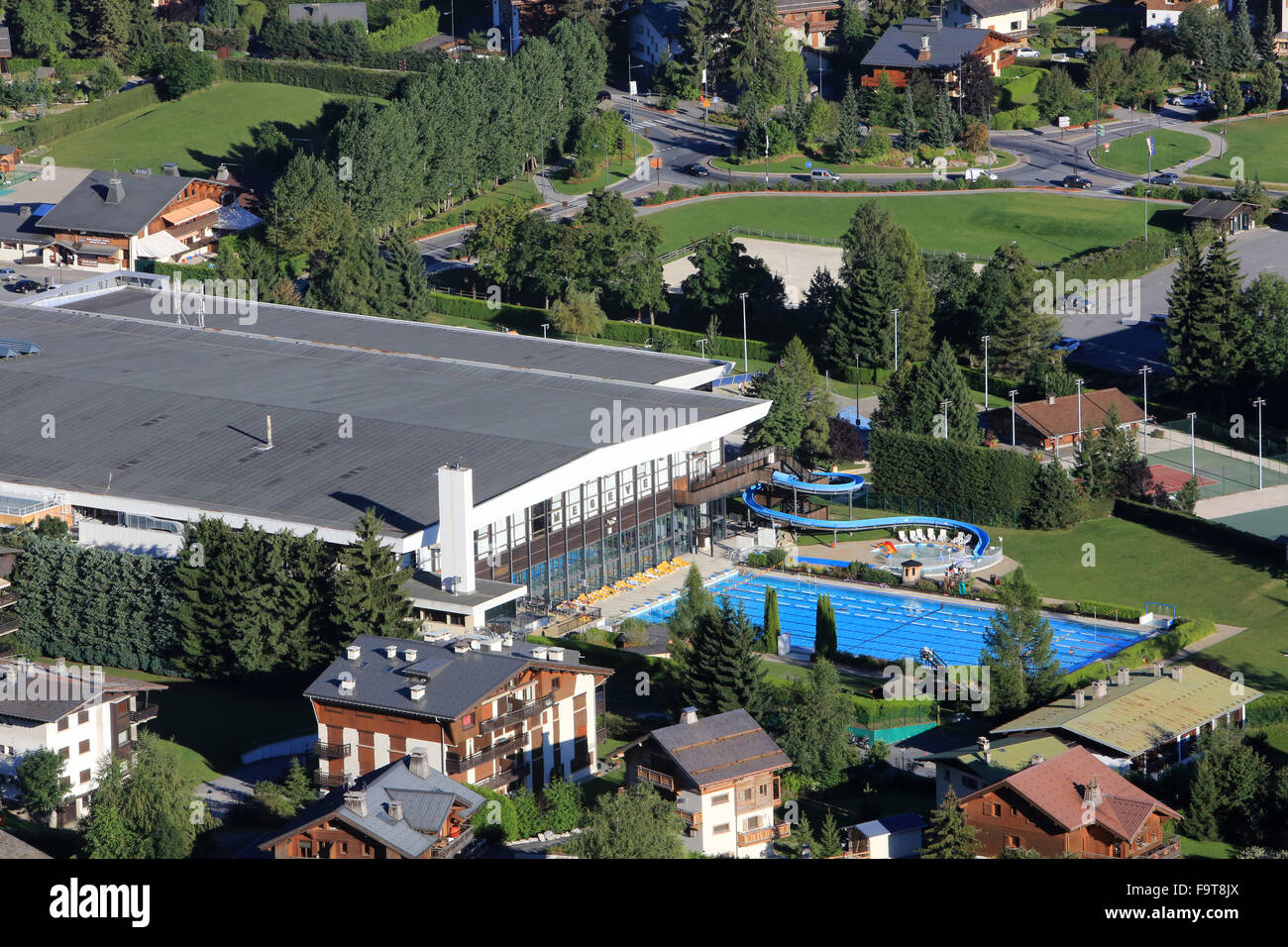 Pool. Megeve. Stock Photo