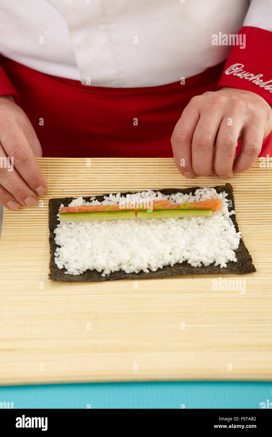 Sushi + steps Stock Photo - Alamy