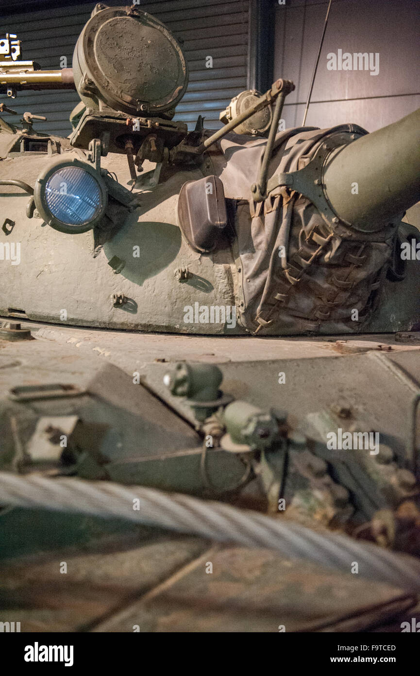 Close up of a military armored tank turret Stock Photo