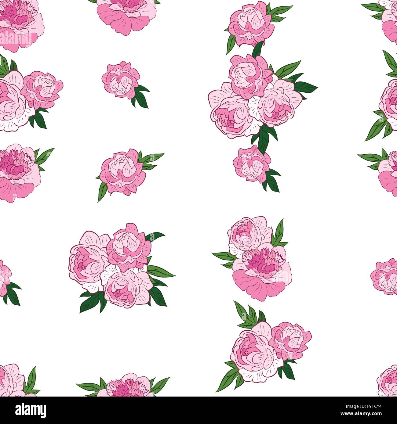 Seamless pattern with pink peonies Stock Vector Image & Art - Alamy