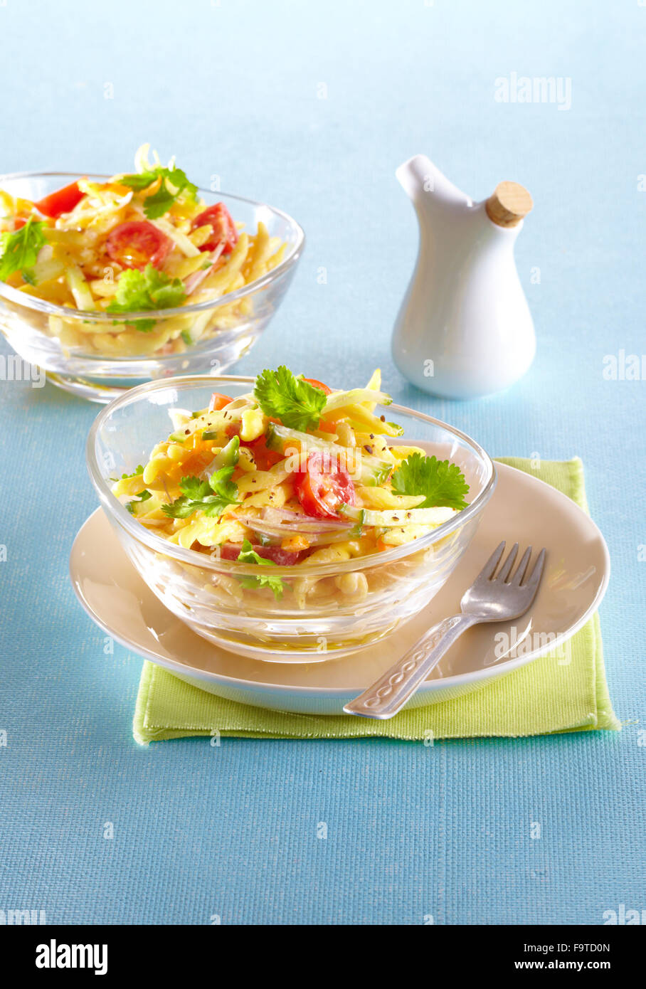 Pasta salad with yoghurt dressing Stock Photo Alamy