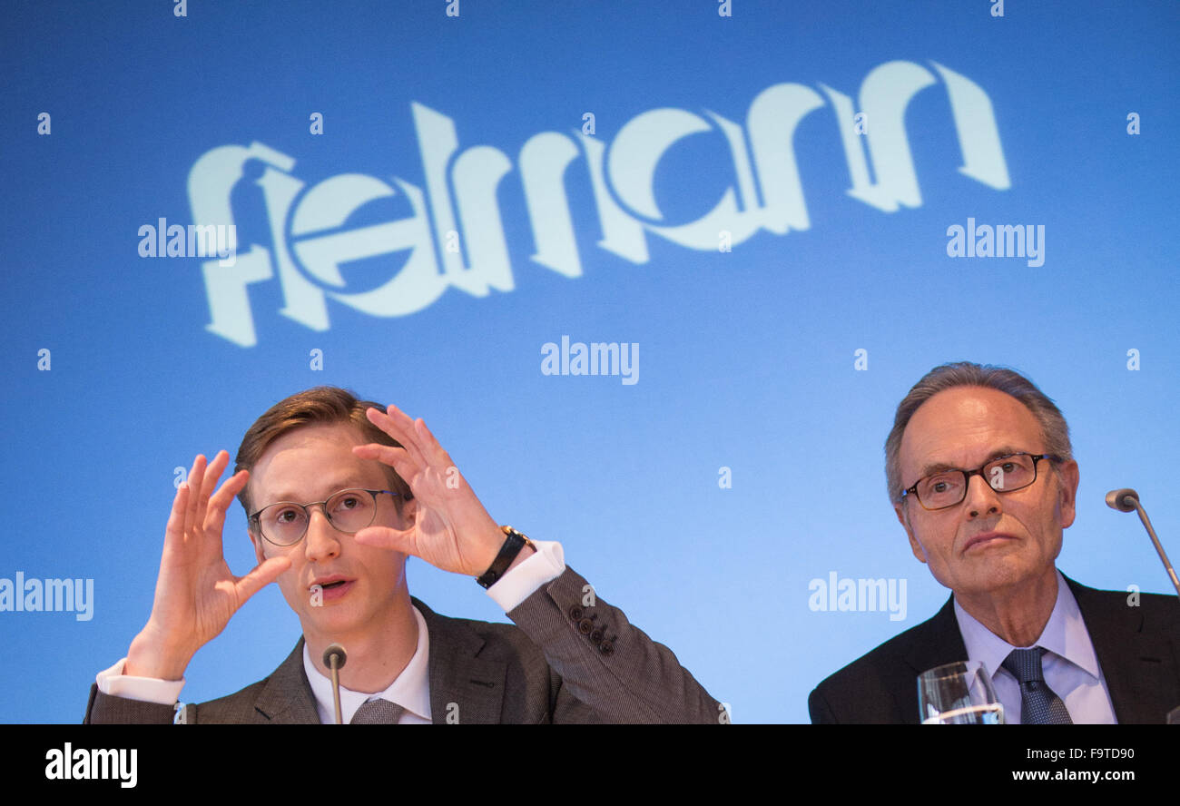 Hamburg, Germany. 18th Dec, 2015. The CEO of Fielmann AG, Guenther ...