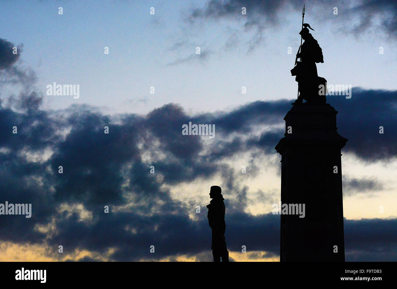 The evening sky settles over Plymouth,Devon. Stock Photo