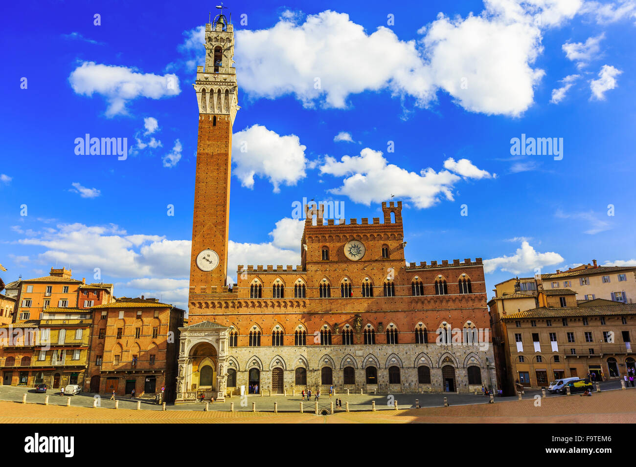 Palazzo Publico and Piazza del Campo, Siena, Italy Stock Photo