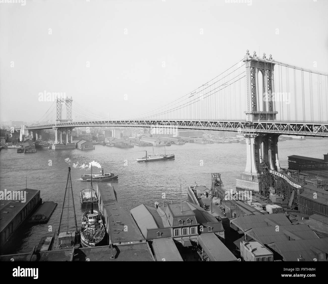 Manhattan Bridge, New York City, USA, circa 1910 Stock Photo
