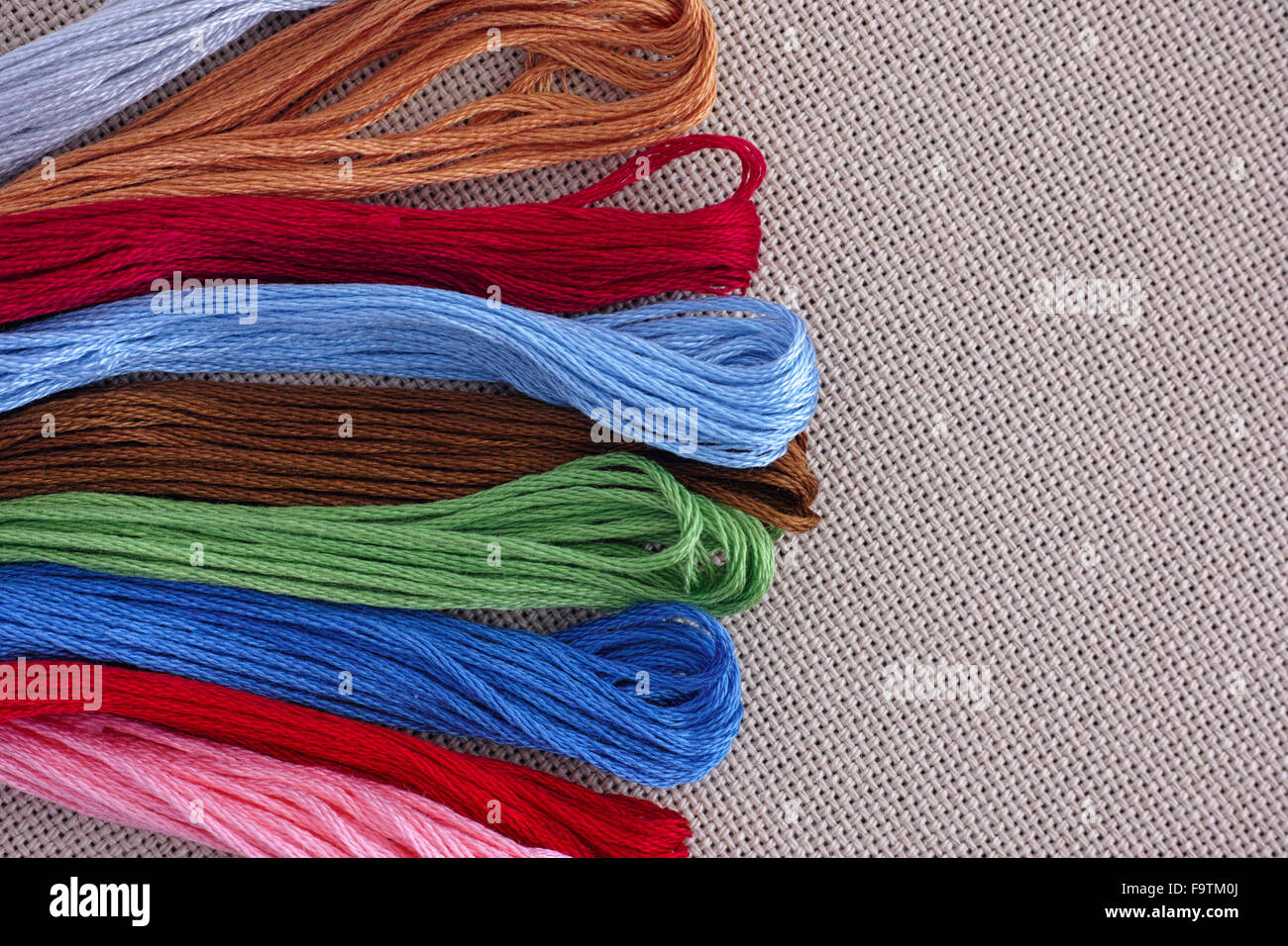 Cross stitch threads. Closeup Stock Photo Alamy