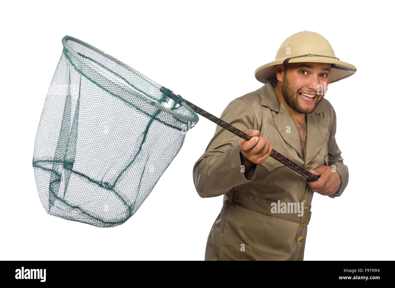 Man catching butterflies net Cut Out Stock Images & Pictures - Alamy