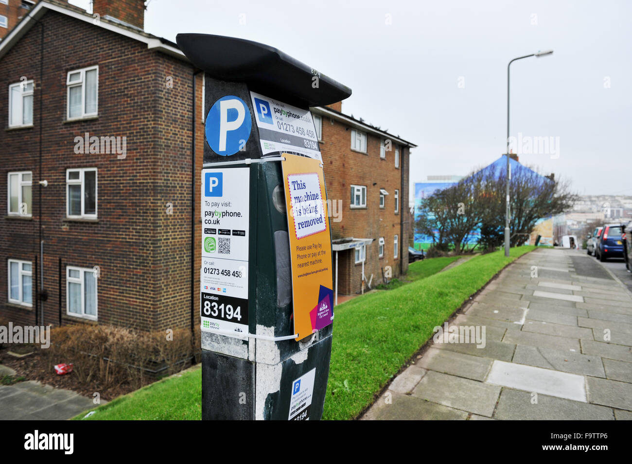 A parking meter which is to be removed from Carlton Hill in Brighton by the city council as they phase in pay by phone method Stock Photo
