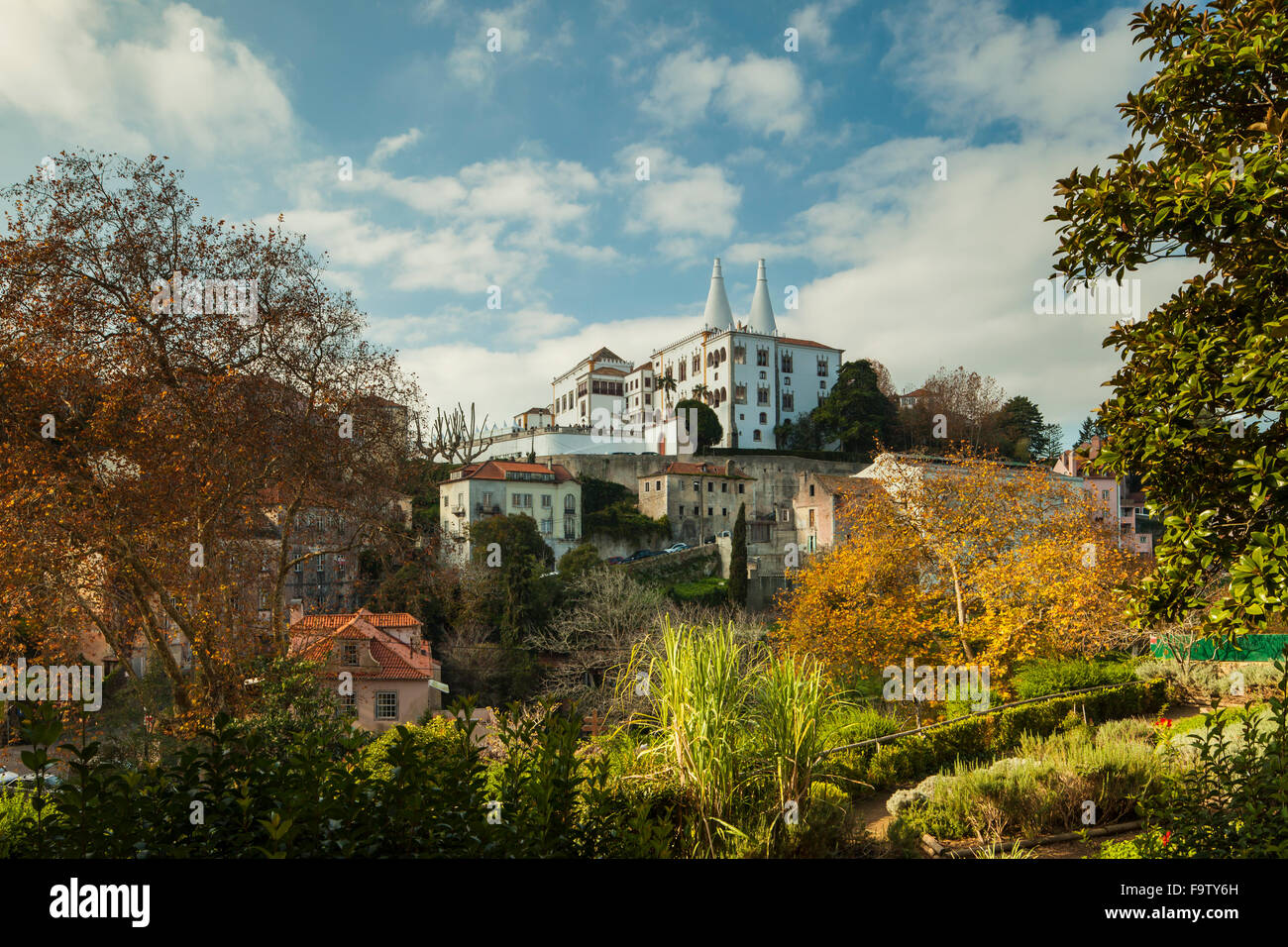 Winter day at National Palace in Sintra near Lisbon, Portugal. Stock Photo