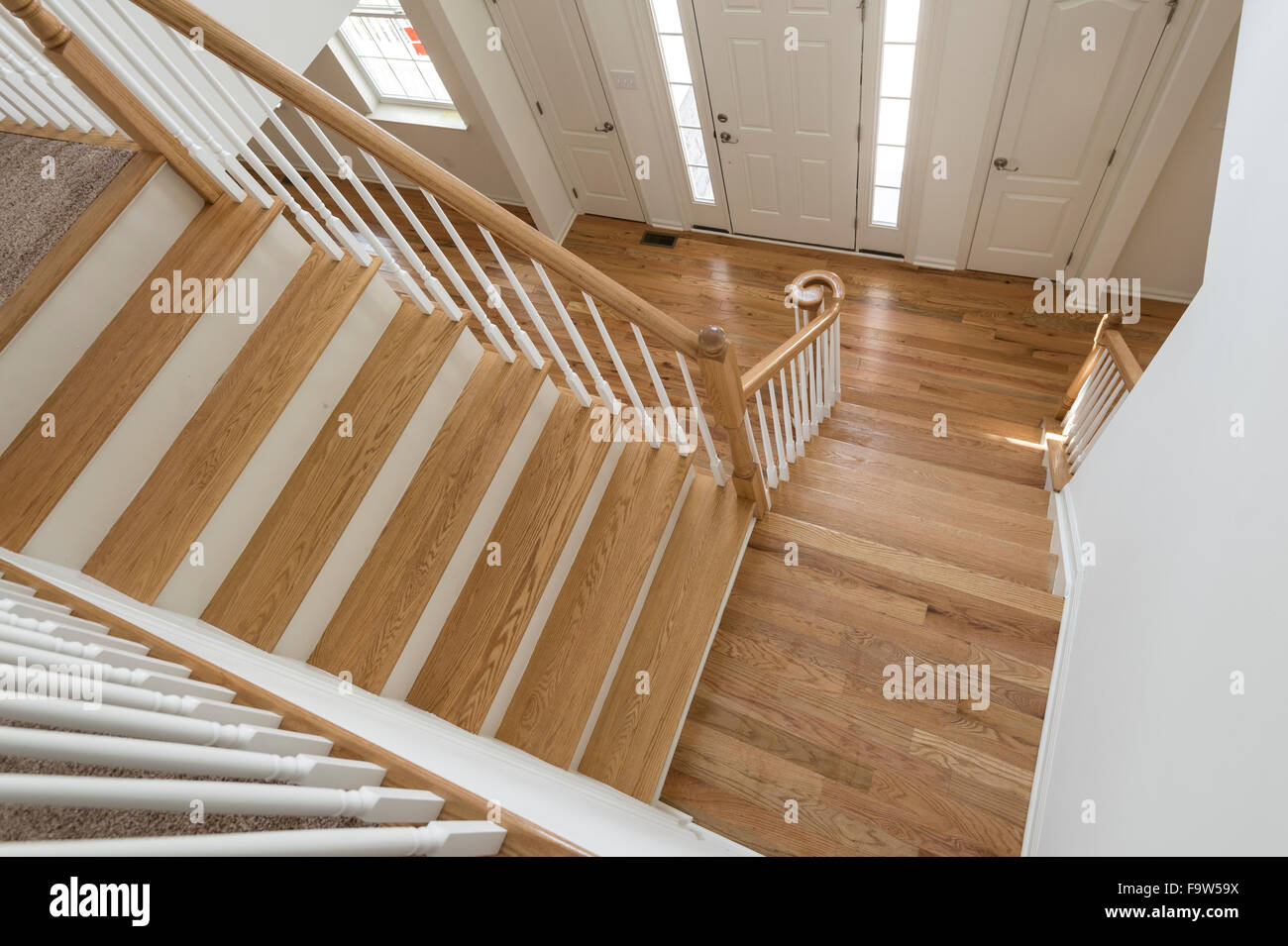 Large Wooden Staircase Stock Photo
