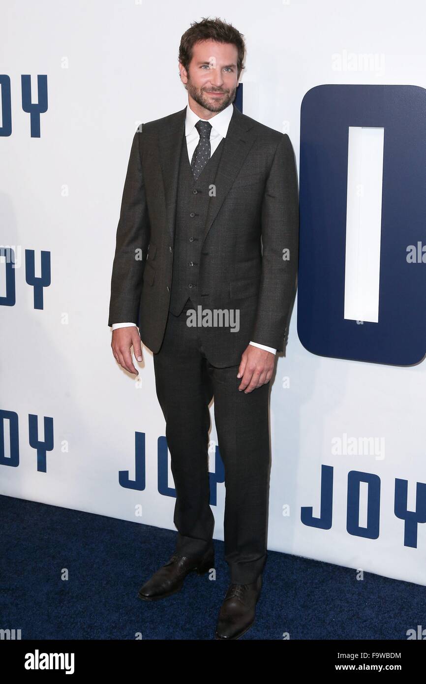 NEW YORK-DEC 13: Actor Bradley Cooper attends the 'Joy' premiere at the Ziegfeld Theatre on December 13, 2015 in New York City. Stock Photo