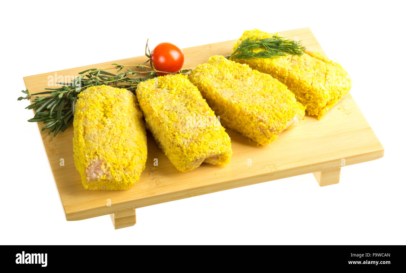 Frozen chicken cutlets Stock Photo Alamy