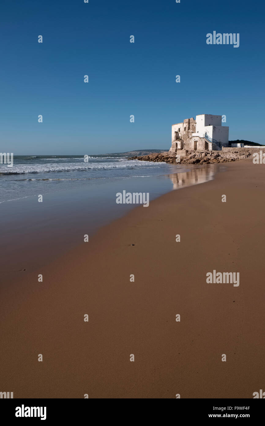 The beach at Sidi Kaouki near Essaouira Mogador in Morocco Stock Photo