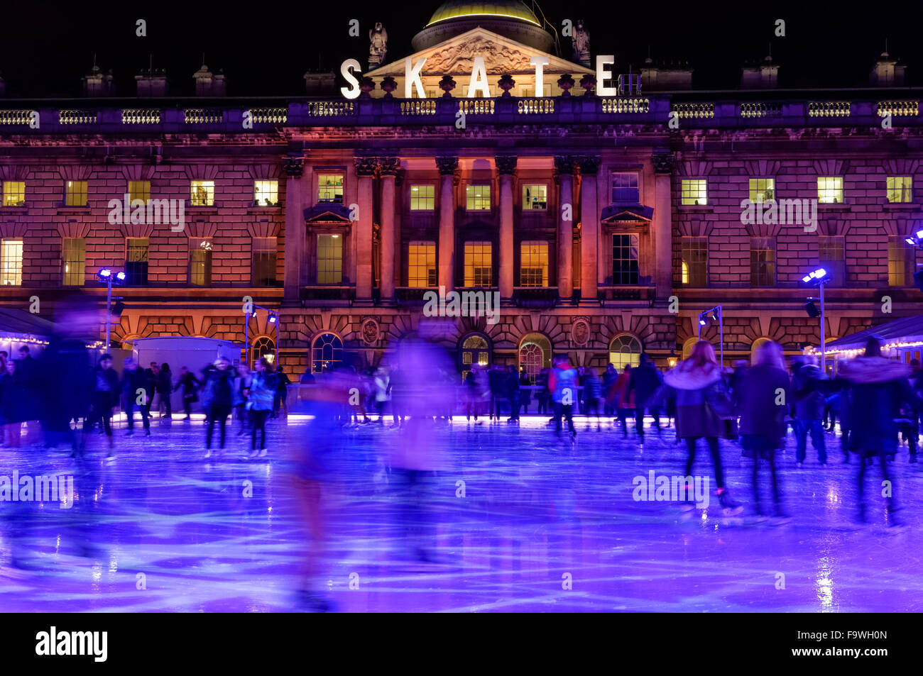People ice skating at Somerset House Ice Rink, London England United ...