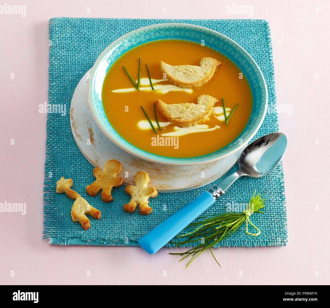 Carrot soup for kids Stock Photo Alamy