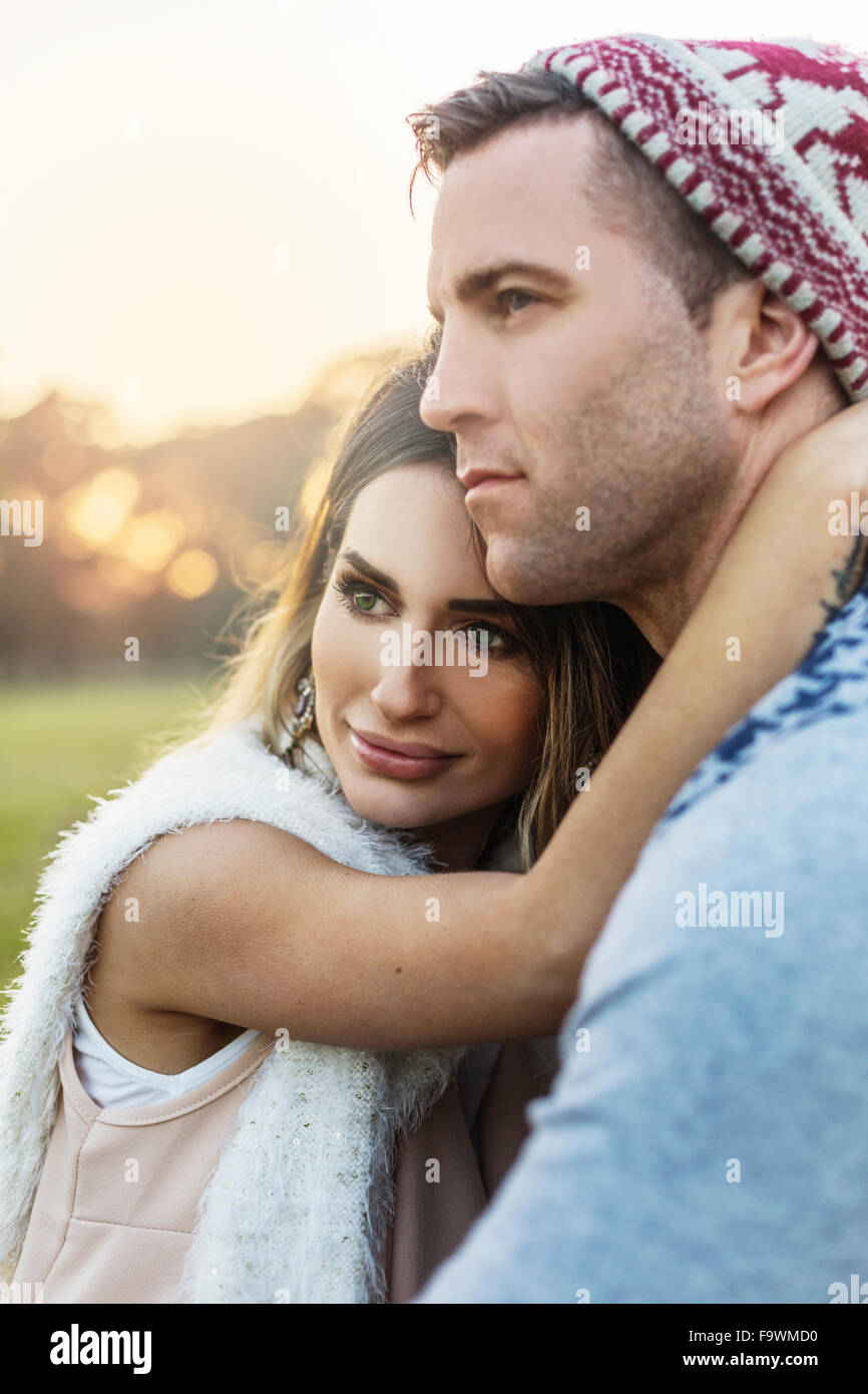 Couple in love outdoors Stock Photo - Alamy