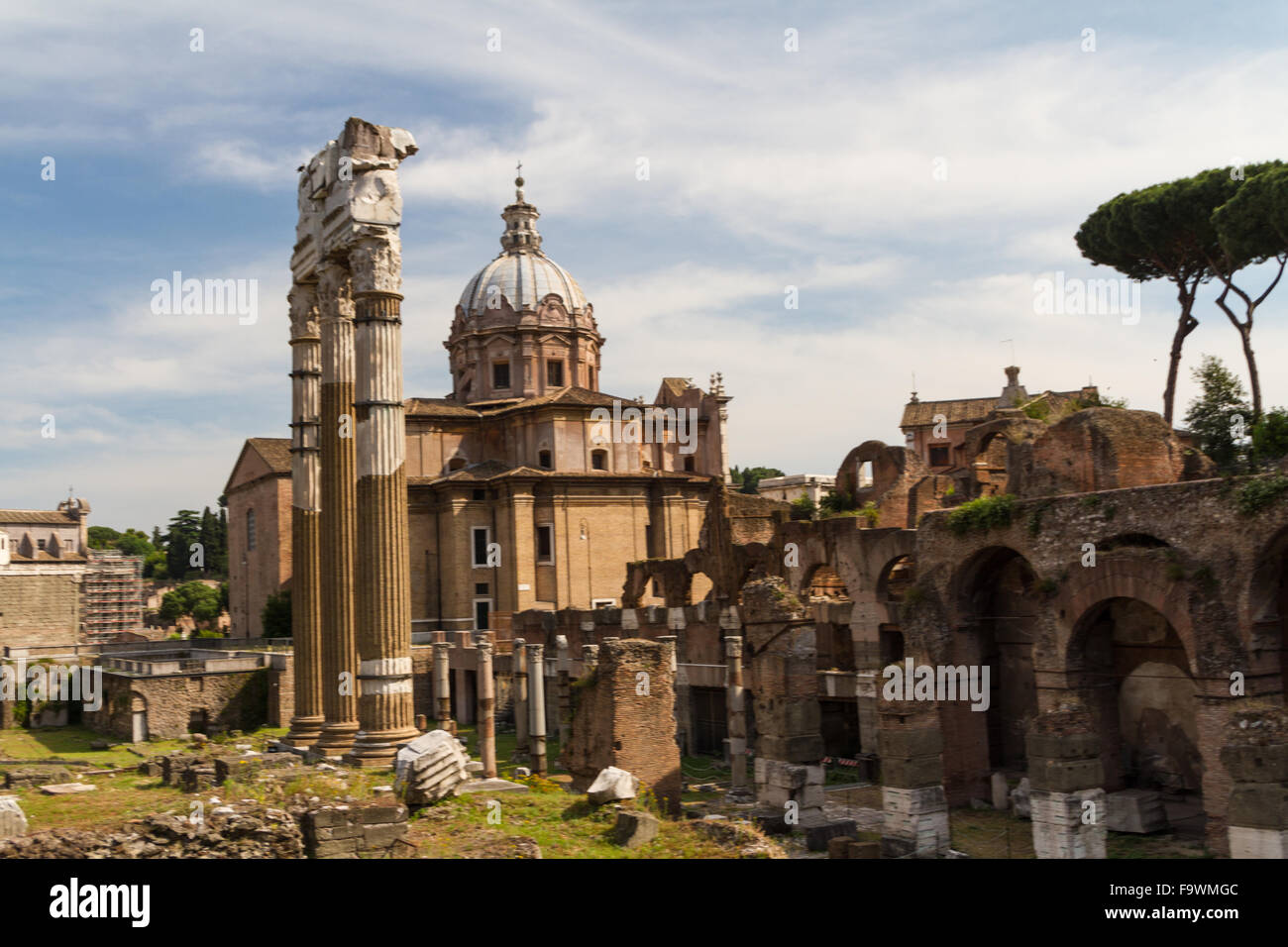 Building ruins and ancient columns in Rome, Italy Stock Photo - Alamy