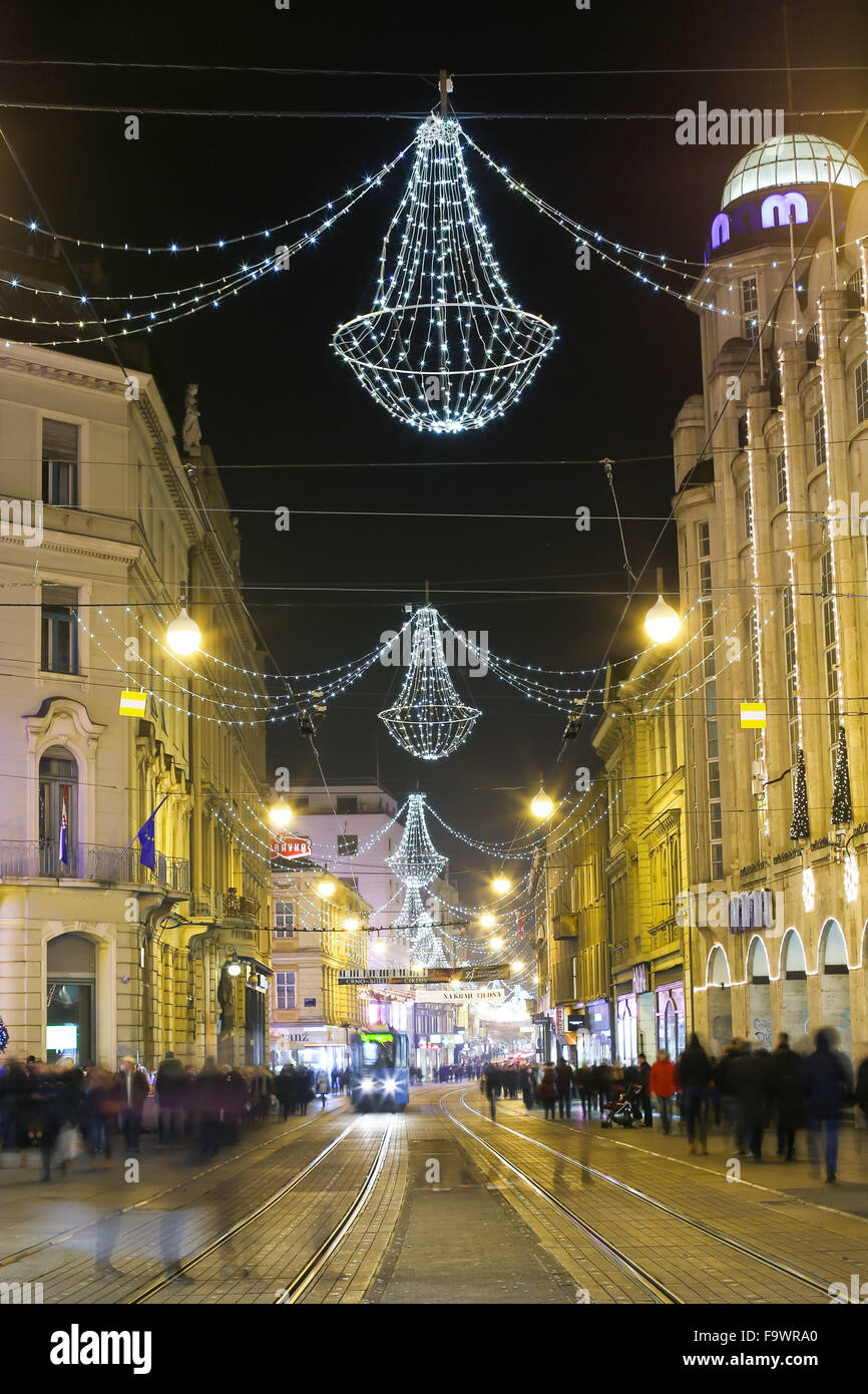 Christmas decoration on the Ilica street at Advent time in Zagreb Christmas decoration on the Ilica street at Advent time in Zagreb