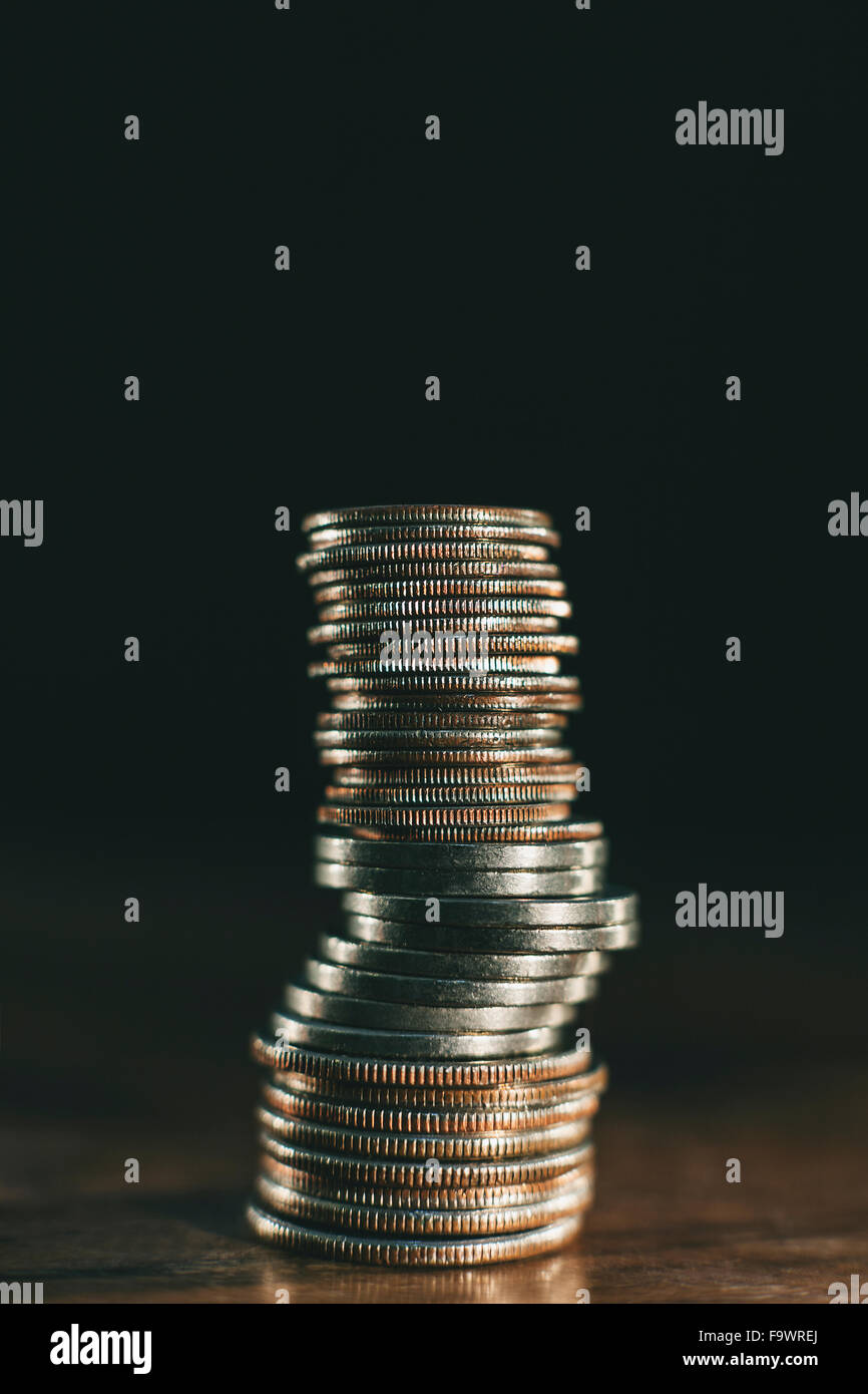 Black Coin Stack Stack coins black hi-res stock photography and images - Alamy
