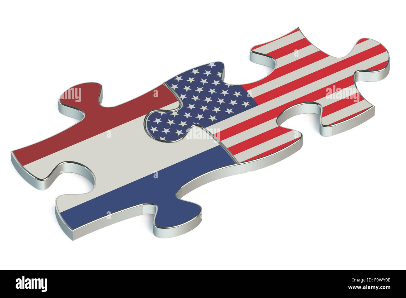 USA and Netherlands puzzles from flags Stock Photo