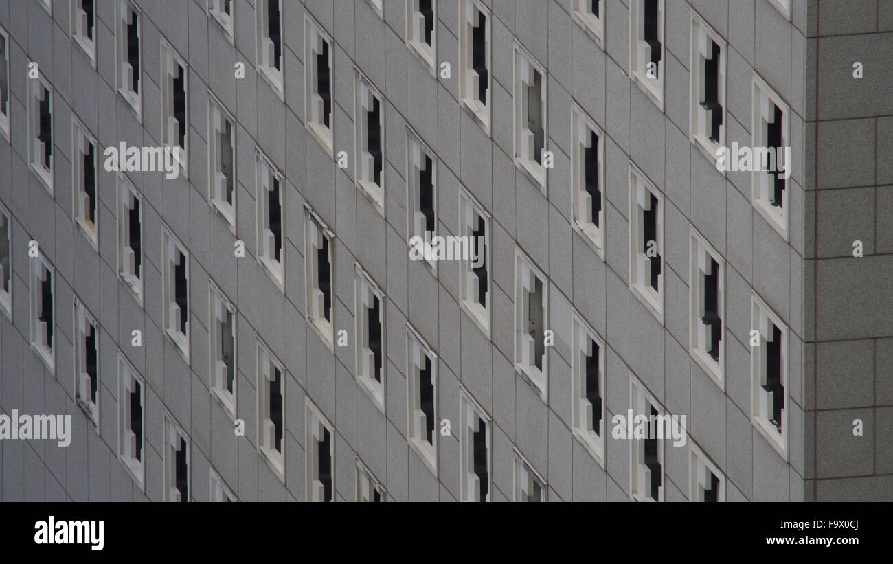 windows on building in Miami Stock Photo