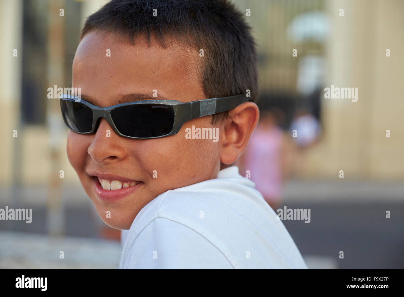 Boy wearing sunglasses Stock Photo - Alamy