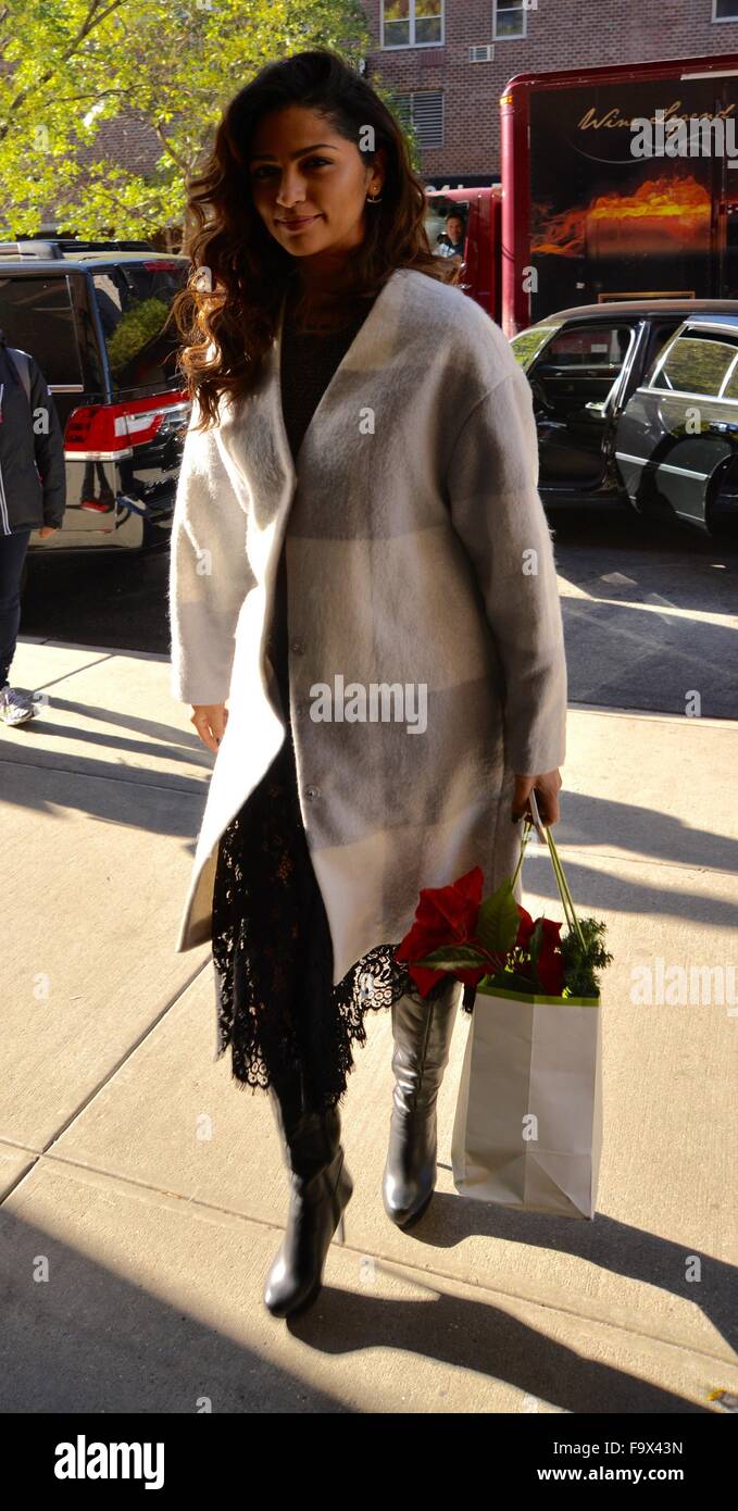 Camila Alves arriving at her hotel in New York Featuring: Camila Alves