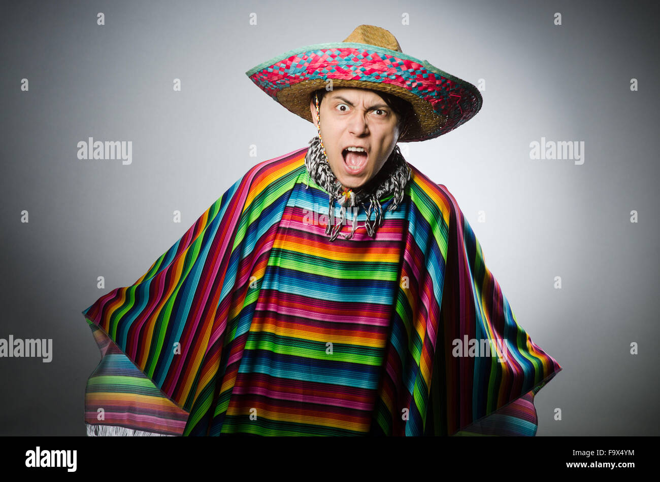 Angry mexican man in sombrero hi-res stock photography and images