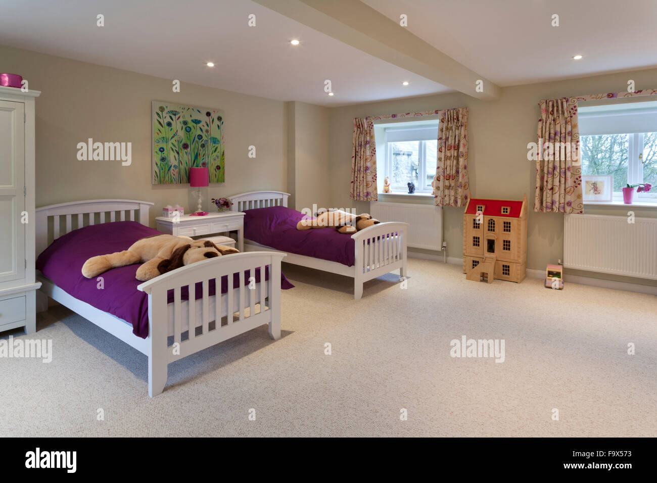 Tidy small childs bedroom. Stock Photo
