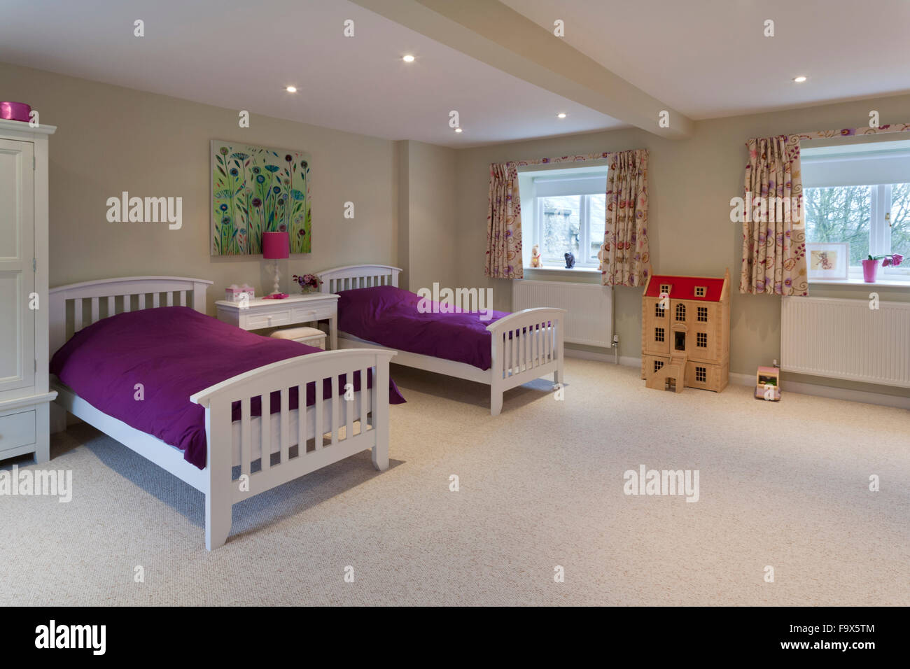 Tidy small childs bedroom. Stock Photo