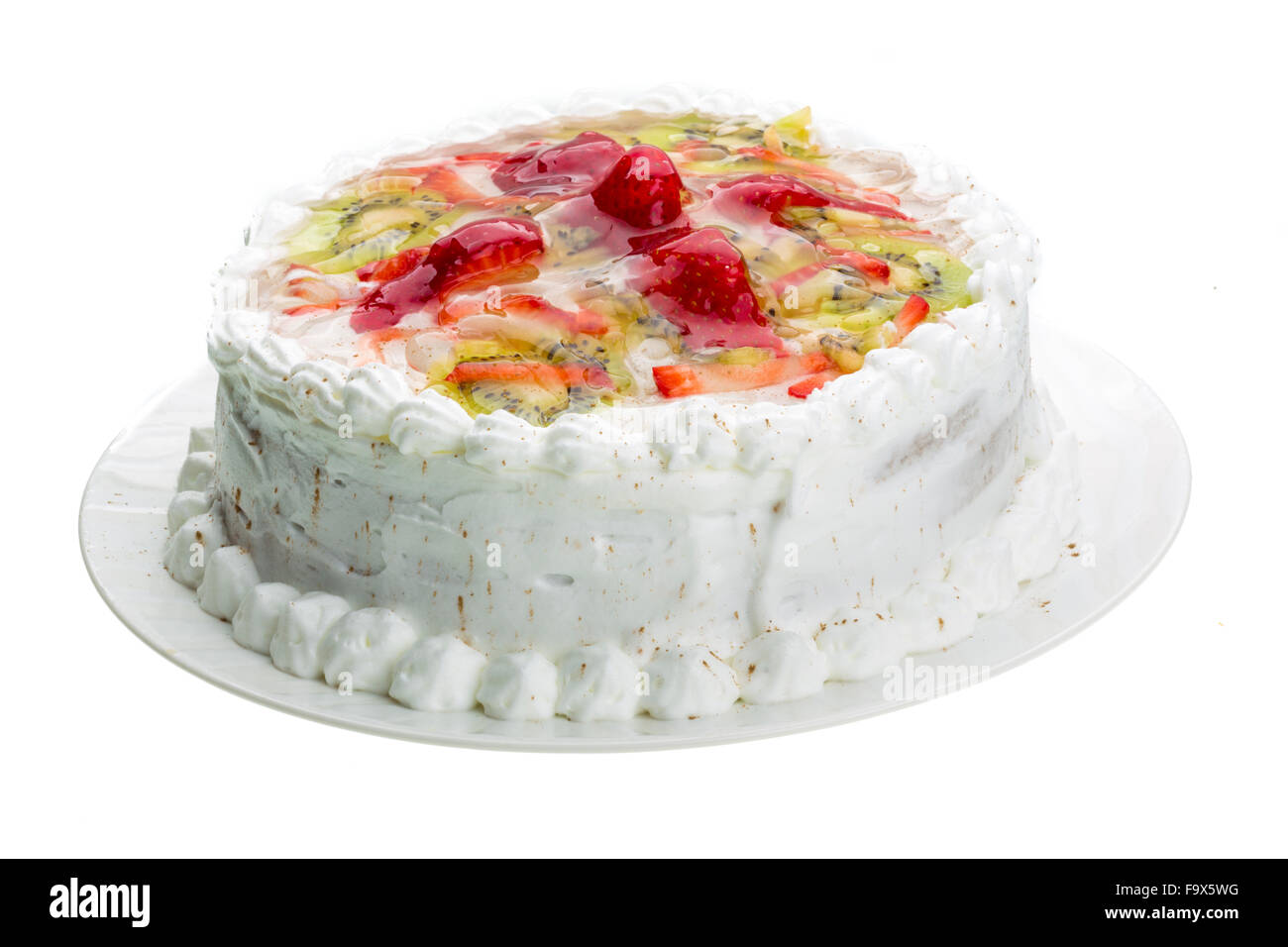 Cream cake with strawberry Stock Photo - Alamy
