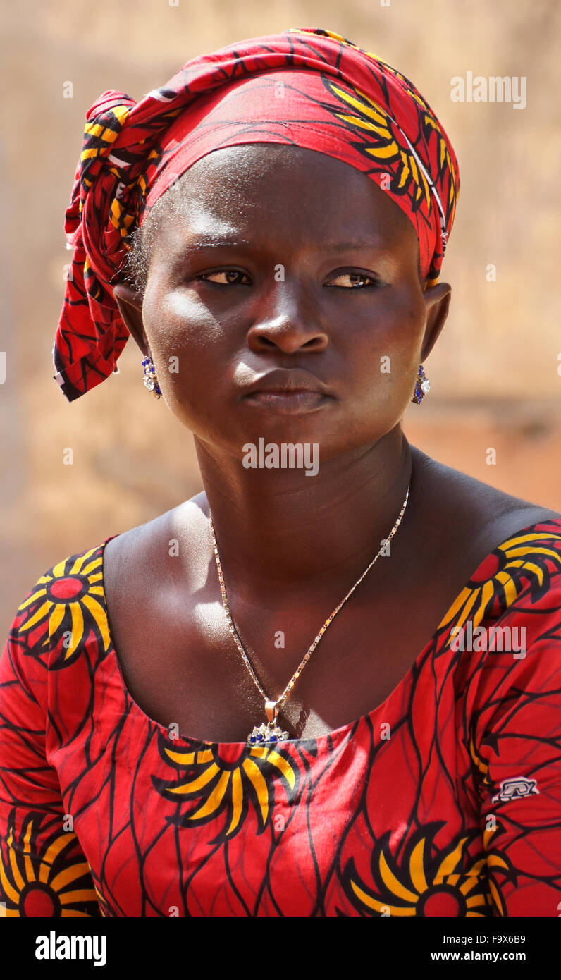 Beautiful woman in traditional dress, Lome, Togo Stock Photo