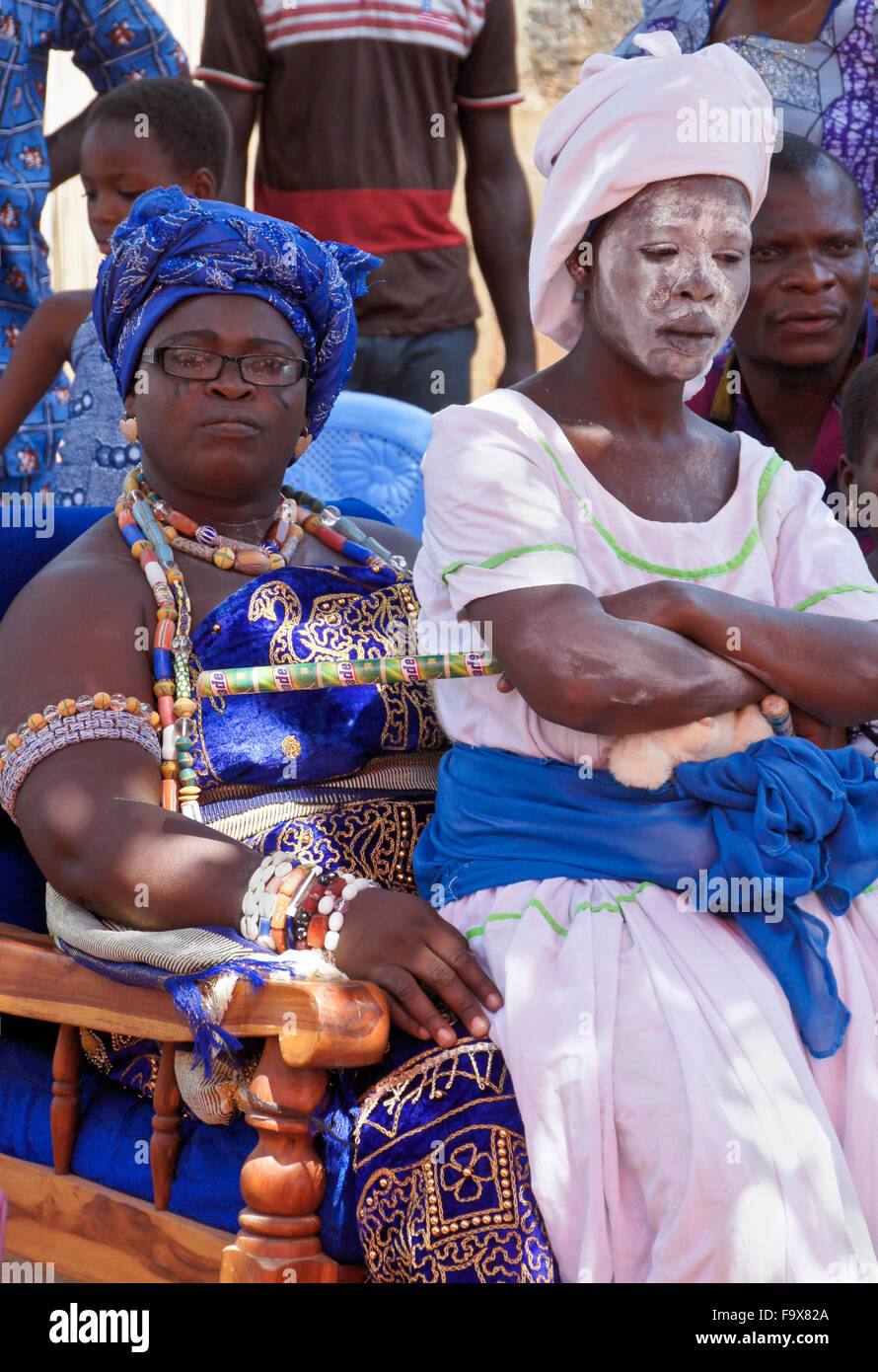 Ewe people participating in a Tron vodun (voodoo) ceremony, Lome, Togo Stock Photo